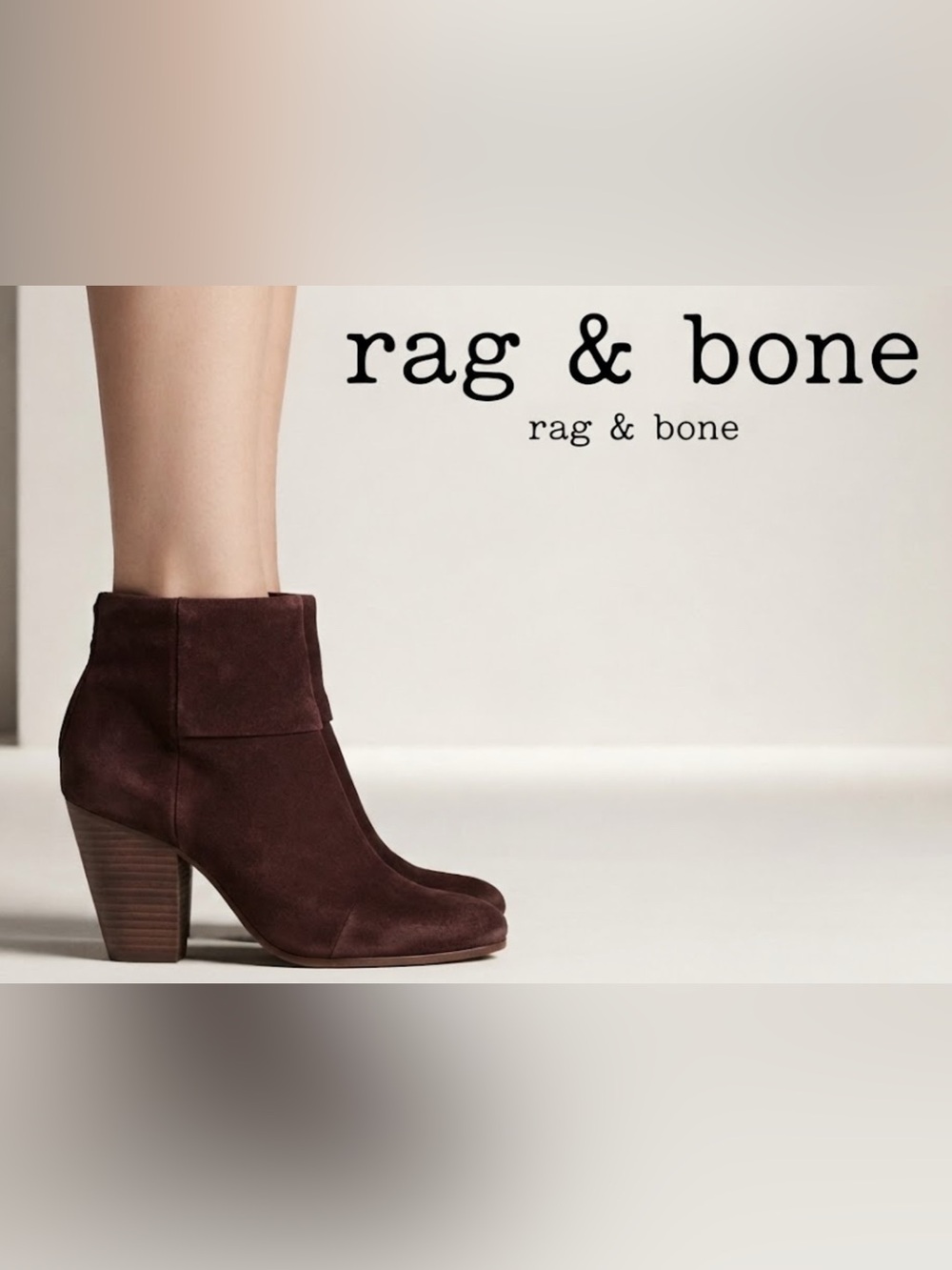 Authentic Rag & Bone designer brown suede leather designer ankle boots sz 8.5